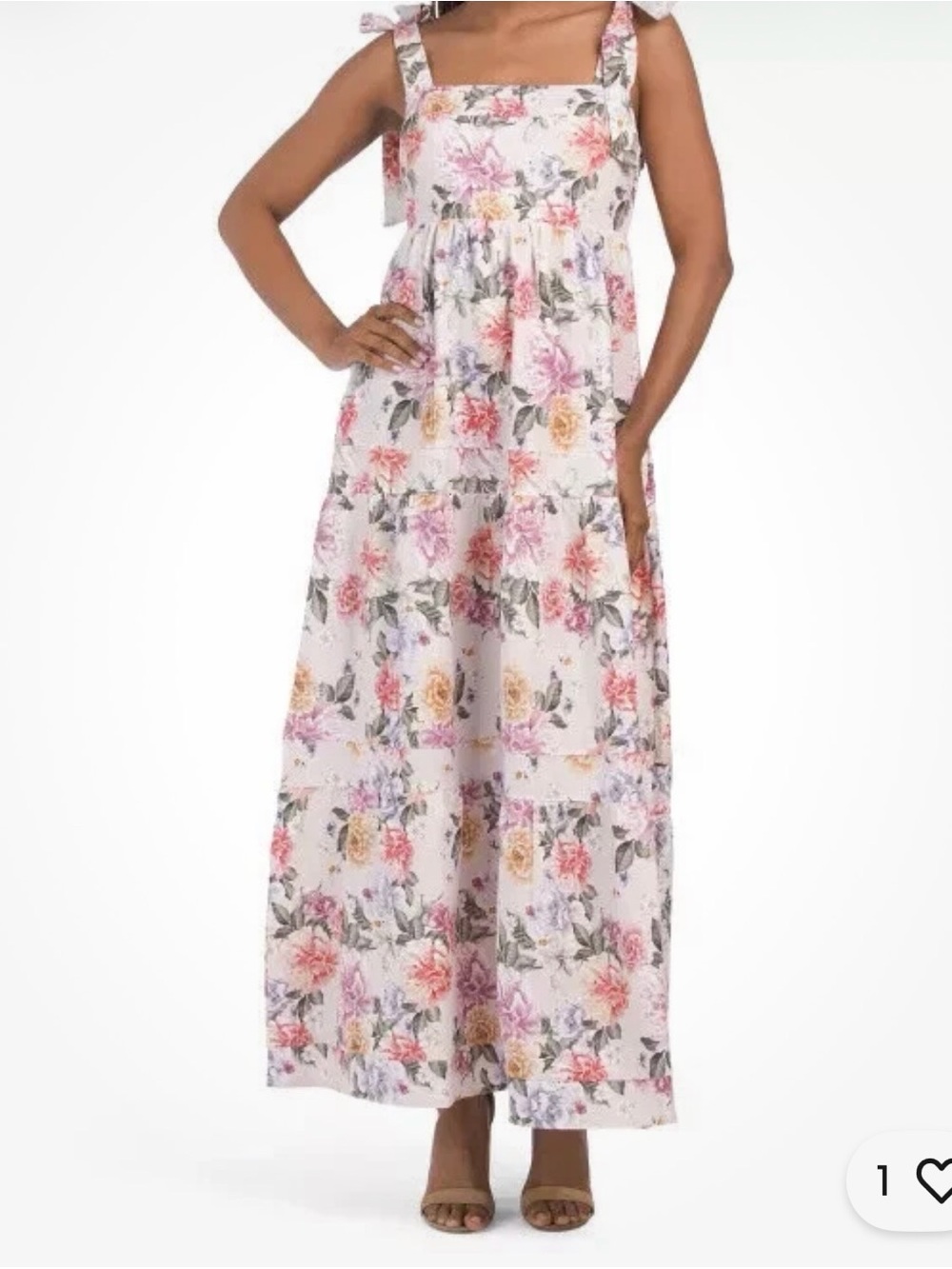 HOUSE OF HARLOW 1970 LINEN TIERED TIE STRAP MAXI DRESS SIZE M - Picture 3 of 14